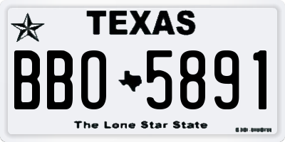 TX license plate BBO5891