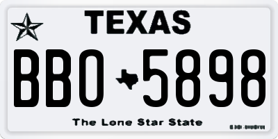 TX license plate BBO5898