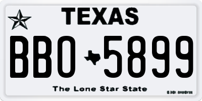 TX license plate BBO5899