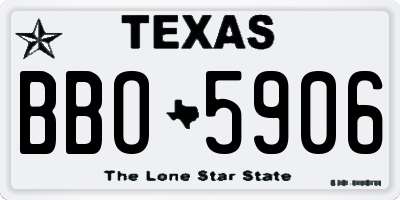 TX license plate BBO5906