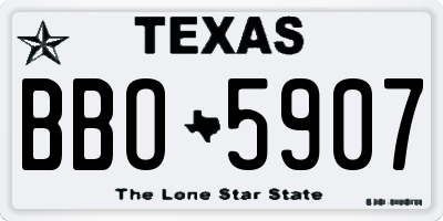 TX license plate BBO5907