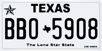 TX license plate BBO5908