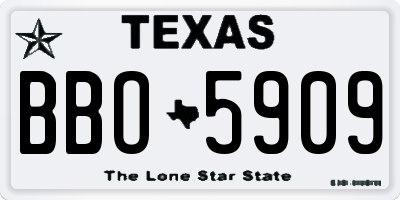 TX license plate BBO5909