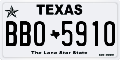 TX license plate BBO5910
