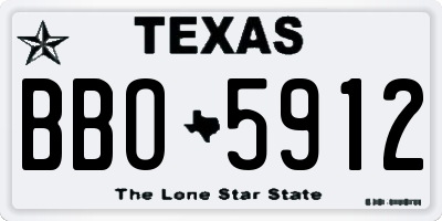 TX license plate BBO5912