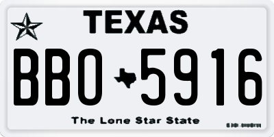 TX license plate BBO5916