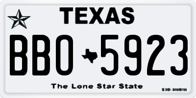 TX license plate BBO5923