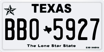 TX license plate BBO5927