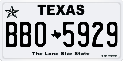 TX license plate BBO5929