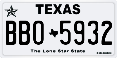 TX license plate BBO5932
