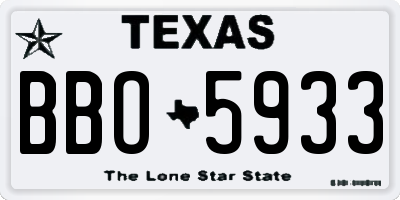TX license plate BBO5933