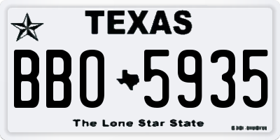 TX license plate BBO5935