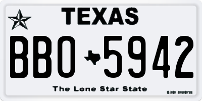 TX license plate BBO5942