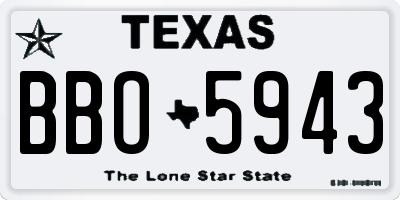 TX license plate BBO5943