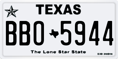 TX license plate BBO5944