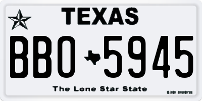 TX license plate BBO5945