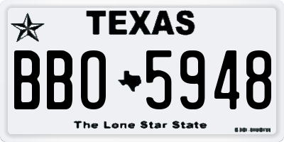 TX license plate BBO5948