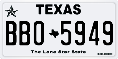 TX license plate BBO5949