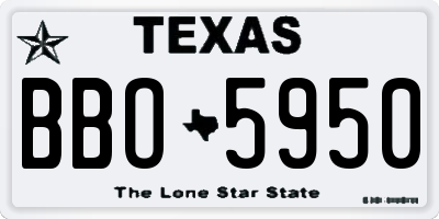 TX license plate BBO5950