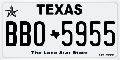 TX license plate BBO5955