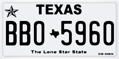 TX license plate BBO5960