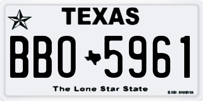TX license plate BBO5961