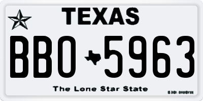 TX license plate BBO5963