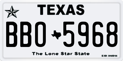 TX license plate BBO5968