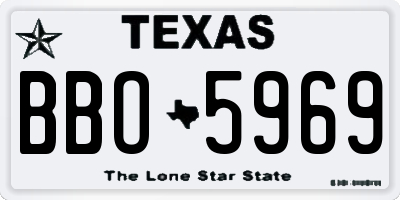 TX license plate BBO5969