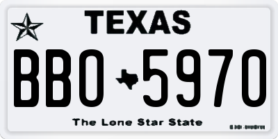 TX license plate BBO5970