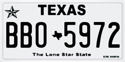 TX license plate BBO5972