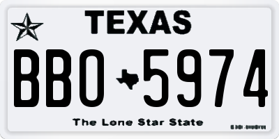 TX license plate BBO5974