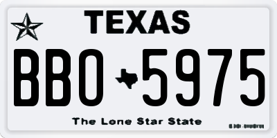 TX license plate BBO5975