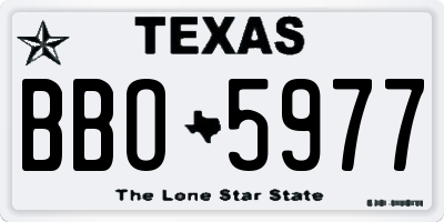 TX license plate BBO5977