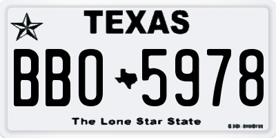 TX license plate BBO5978