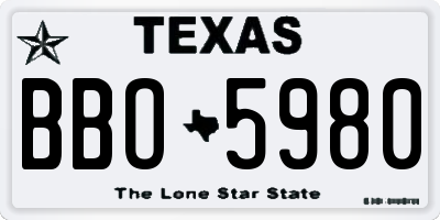 TX license plate BBO5980