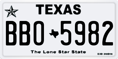 TX license plate BBO5982