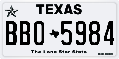 TX license plate BBO5984