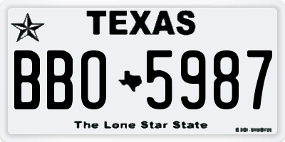 TX license plate BBO5987