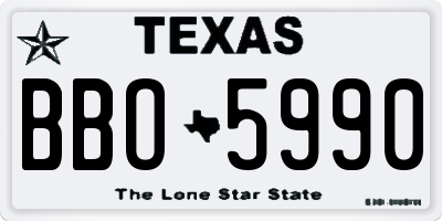 TX license plate BBO5990