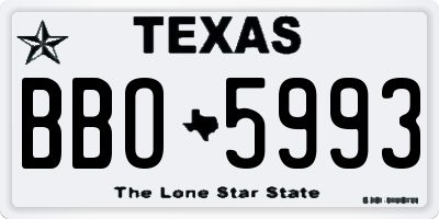 TX license plate BBO5993
