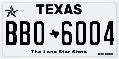 TX license plate BBO6004