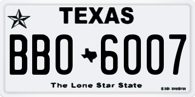 TX license plate BBO6007