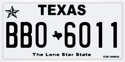 TX license plate BBO6011