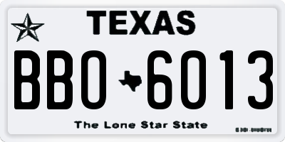 TX license plate BBO6013
