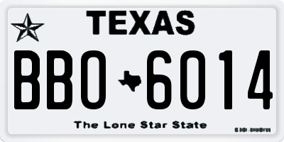 TX license plate BBO6014
