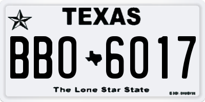TX license plate BBO6017