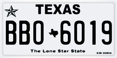 TX license plate BBO6019