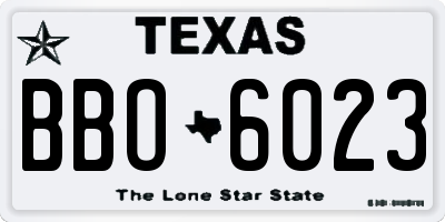 TX license plate BBO6023