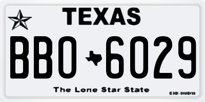 TX license plate BBO6029